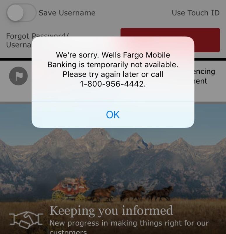 Wells Fargo app screen capture Wells Fargo app screen capture